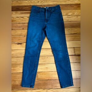 Everlane High Rise Ankle Jeans Medium Blue Wash Size 28